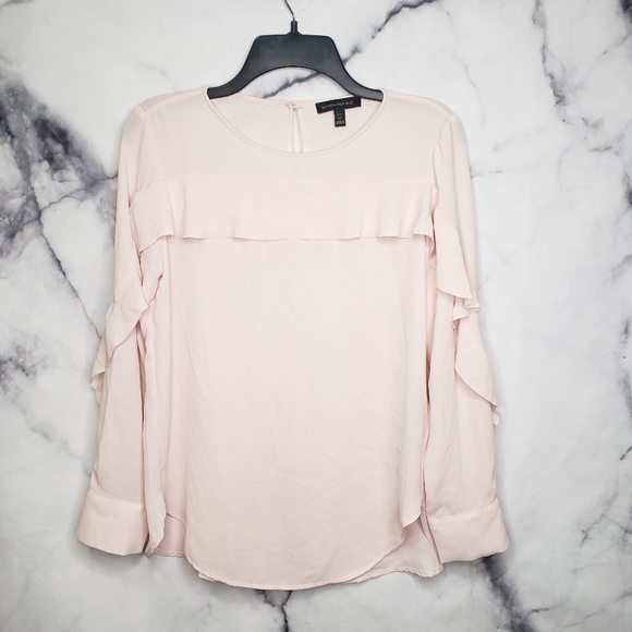 Banana Republic Tops - Banana Republic Light pink ruffle blouse